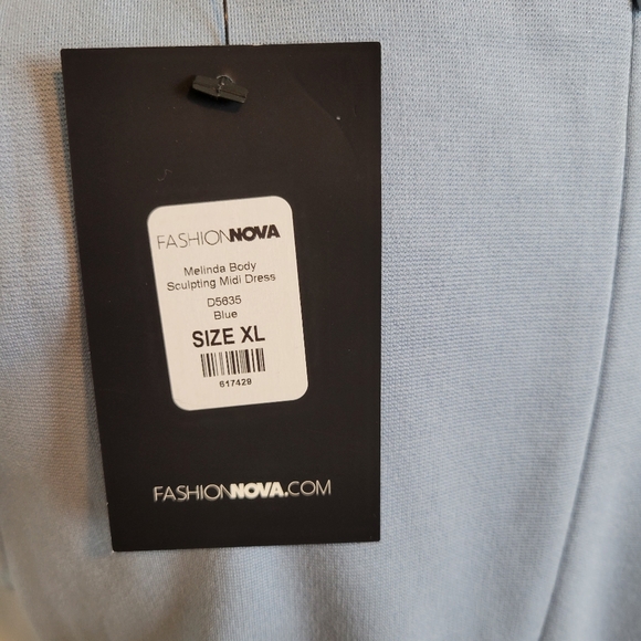 Fashion Nova Dresses New Fashion Nova Body Sculpting Midi Dress In Light Blue Size Xl Poshmark